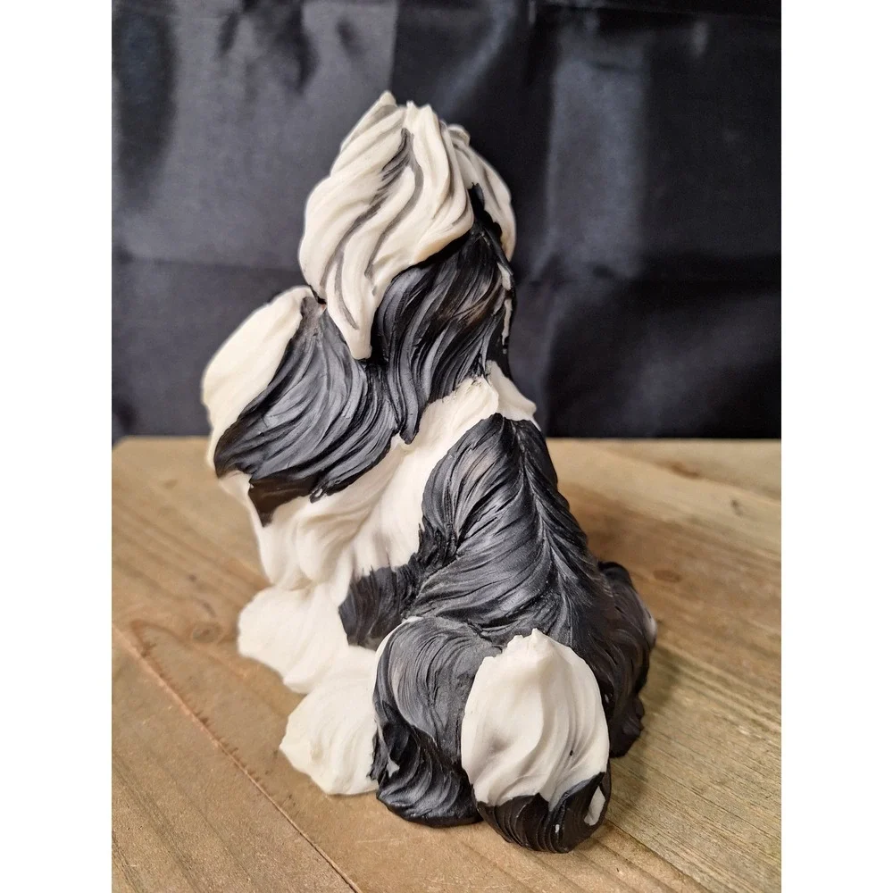 Vintage A Breed Apart by Ganz Shih Tzu Dog Figurine Coin Bank Black White 6.25